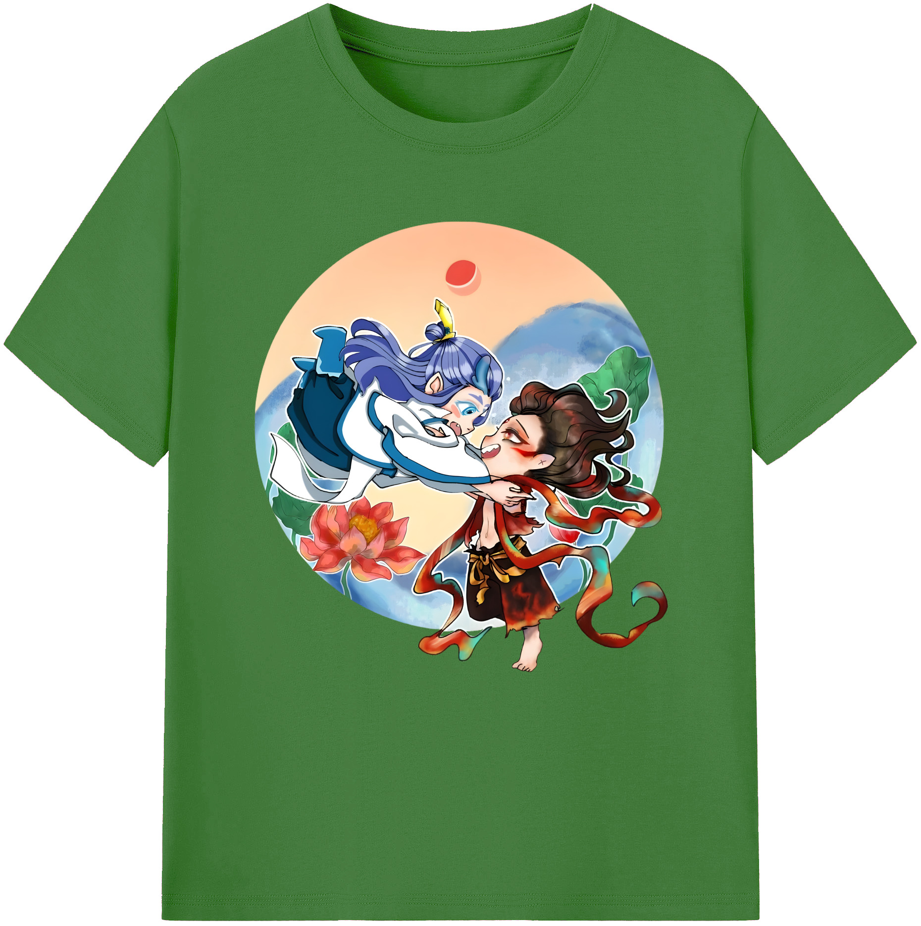 （画像用） Ne Zha 2 ナタ 魔童の大暴れ レディースカジュアルプリントTシャツ（綿100％）